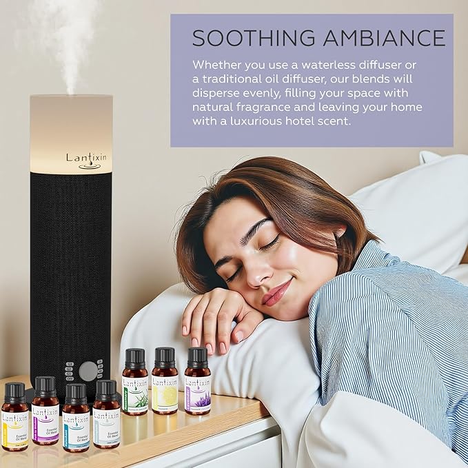 Lantixin Moonglade Soothing Essential Oil Blend for Diffusers – Lavender, Rosemary & Anthemis Nobilis Flower Essential Oil for Hotel, Home – Premium Scent – 0.5 oz