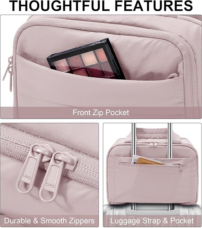 Bagstellar Travel Toiletry Bag, Lightweight Wide-open Large Puffy Toiletry Bag for Women, Quilted Makeup Bag Organizer Water-resistant Cosmetic Bag with Handle for Toiletries, Essentials, Accessories
