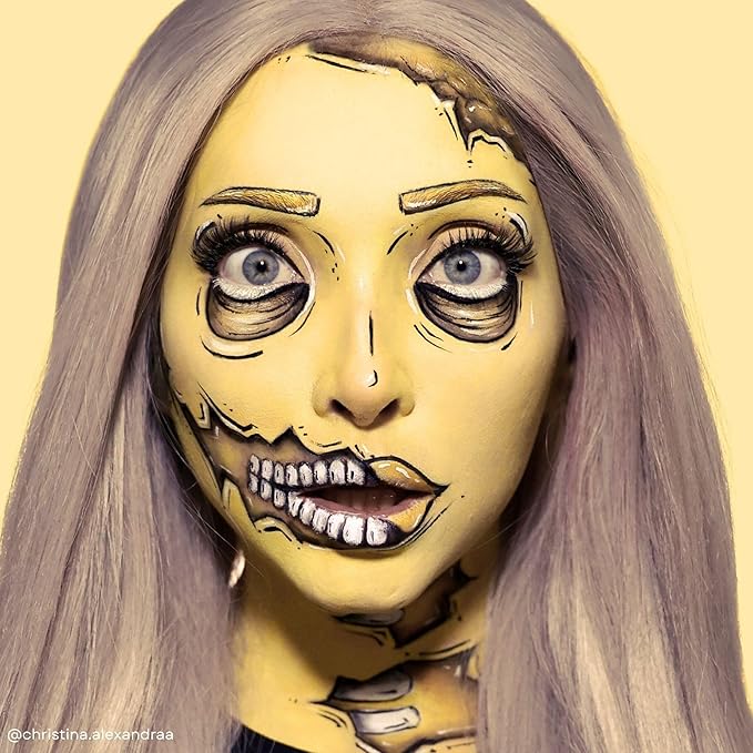 Mehron Makeup Paradise Makeup AQ Pro Size | Stage & Screen Performance, Face & Body Painting, Beauty, Cosplay, and Halloween | Water Activated Face Paint, Body Paint 1.4 oz (40 g) - Pastel Yellow