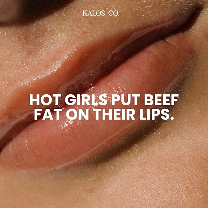 Kalos Co. Tinted Lip Oil with Tallow & Lanolin – Hydrating Balm-Gloss Hybrid with Cherry Seed Oil & Castor Oil – Natural Mineral Pigments, Nourishing Moisture, Non-Sticky Shine (5 Shades) (Bare)
