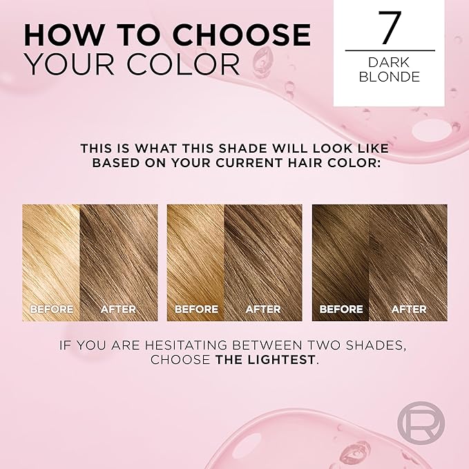 L'Oreal Paris Excellence Crème Permanent Hair Dye, Triple Care Hair Color with Hyaluronic Acid for 100% Gray Coverage, 7 Dark Blonde, 1 Kit (Packaging May Vary)