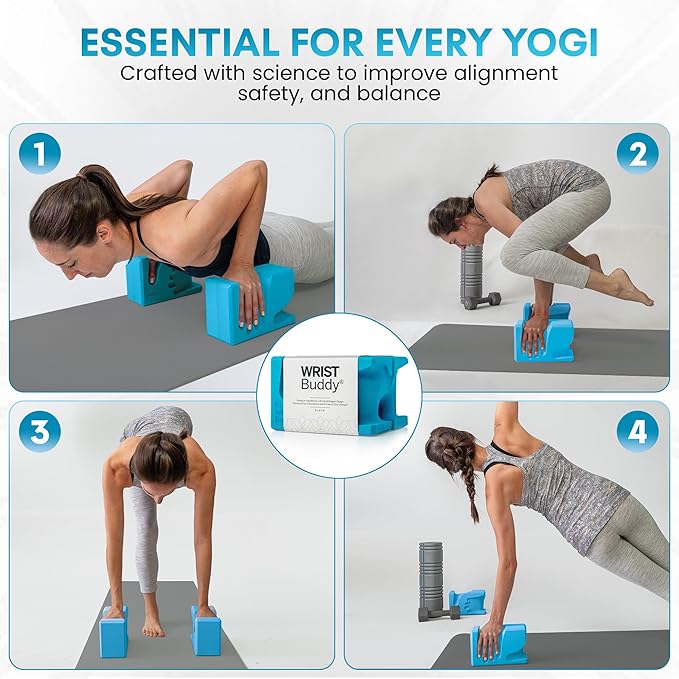 WRISTBuddy® Yoga Blocks 2-Pack (Left + Right) — Ergonomic, Hand-Shaped EVA Blocks for Wrist Relief & Better Grip | Doctor-Designed Support for Yoga, Pilates, Handstands, Push-Ups & Rehab