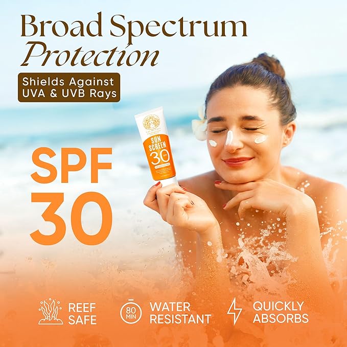 Eat My Face Mineral Tinted Sunscreen for Face SPF 30 | Waterproof with Non-Nano Zinc Oxide | Travel Size Lotion for Sensitive Skin | Water Resistant Sunblock for Beach & Sports, Vanilla Scented