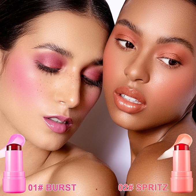 2PCS Cooling Water Jelly Lip Tint/Blush, Jelly Blush Cooling