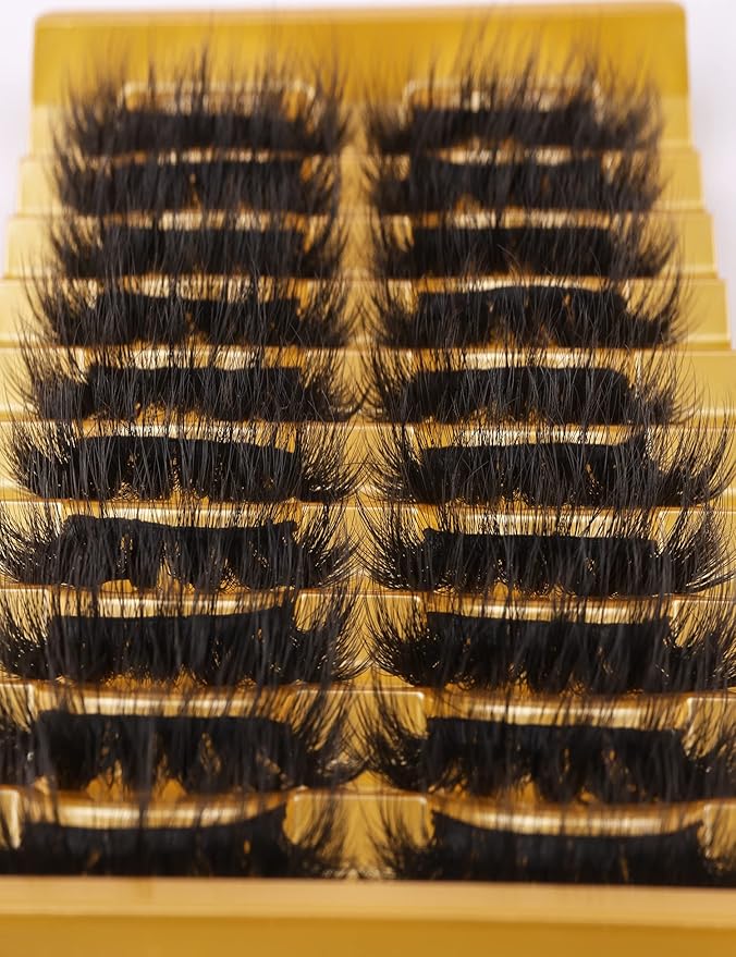 Eyelashes Mink Lashes Fluffy Natural Look False Lashes Wispy Full Eye Lashes 8D 20 mm Long D Curl Strip Eyelashes Pack 10 Pairs Reusable Fake Eyelashes That Look Like Extensions by Goddvenus
