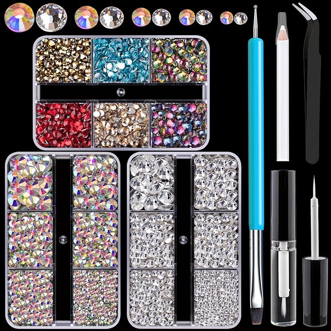Colorful Face Gems for Makeup Set, Flatback Gorgeous