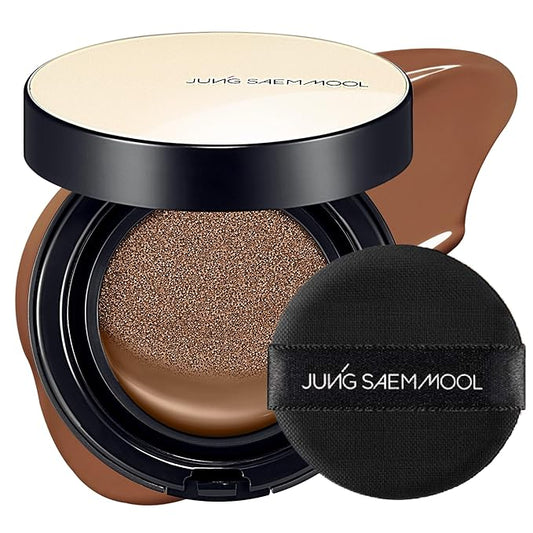 JUNG SAEM MOOL Essential Skin Nuder Cushion | Natural Finish, Buildable Coverage Cushion Foundation by Korean Makeup Artist (Refill Not Included, 0.49 Fl Oz), 38C Maroon