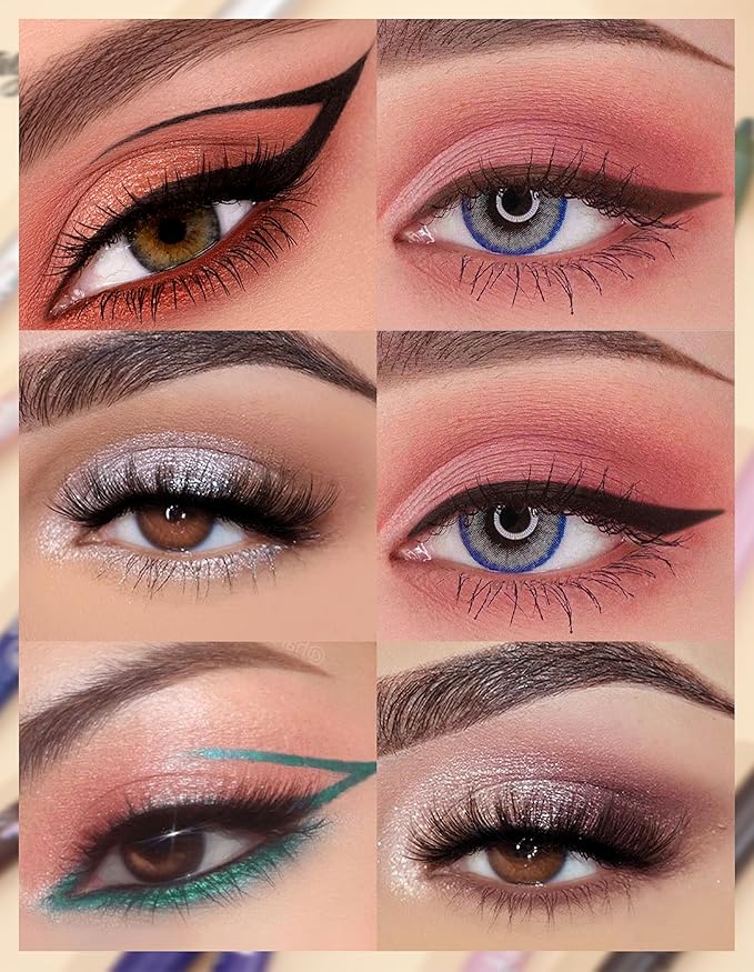 Erinde Waterproof Green Eyeliner Pencil, Creamy Gel Waterline Eye Liner Pen, Smooth Glide, Long Lasting, Waterproof, Sharpenable & Smudge Proof Eyeliner Pencil for Sensitive Eye, Cruelty-Free, 05