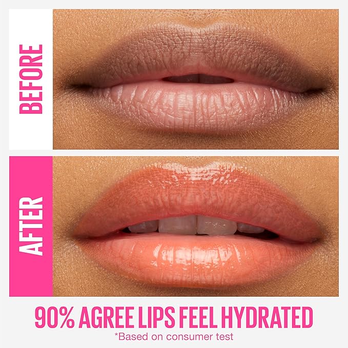 Maybelline New York Lifter Gloss Hydrating Lip Gloss with Hyaluronic Acid, Peach Ring, Sheer Peach, 1 Count