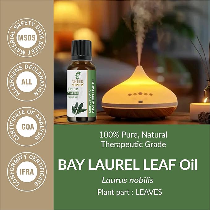 Bay Laurel Leaf Oil- (Laurus Nobilis)- Essential Oil 100% Pure Natural Undiluted Uncut Therapeutic Grade Oil 0.16 Fl. Oz.