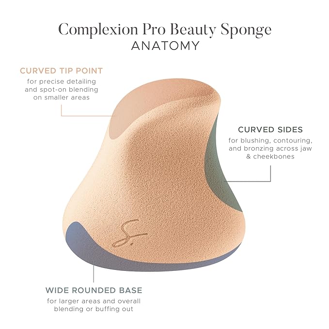 Strokes Beauty Lab Original Beauty Blender Makeup Sponge Applicator for Powder, Cream & Liquid, Beauty Tools Puff, Streak Free Application, Vegan, Cruelty Free Made in USA, Peach