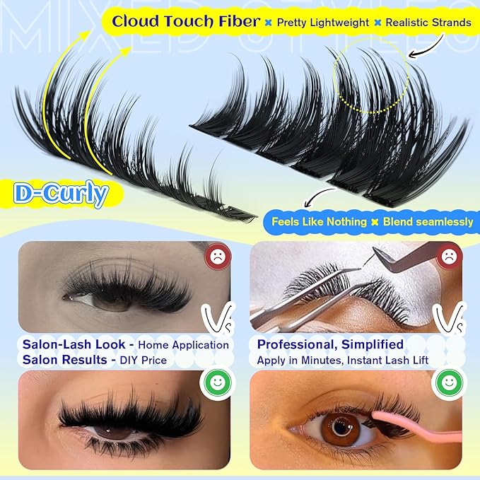 Spiky Lash Clusters with Spiky Bottom Lashes Individual Volume Cluster Eyelash Extensions 70D 100D Manga Eyelash Clusters 10-18MM Cluster Lash Extension Fluff D Curly Lash Clusters by calphdiar