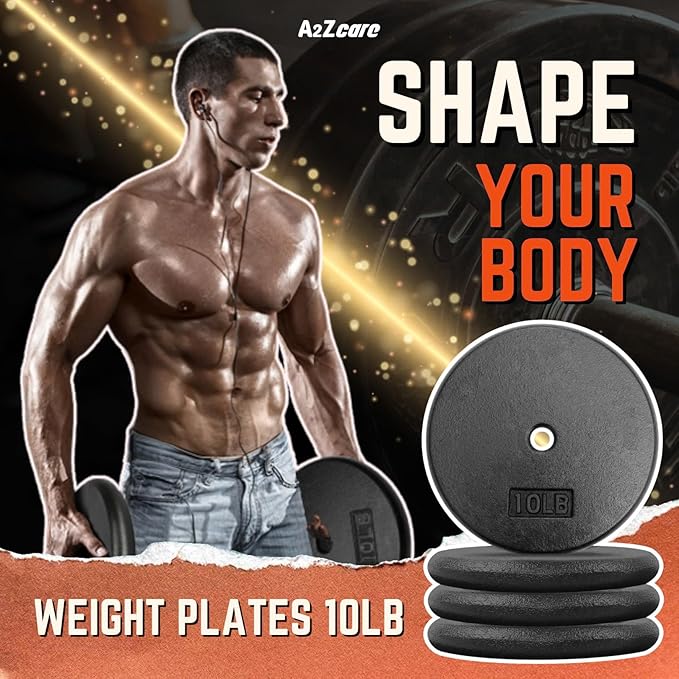 A2ZCARE 1 inch Weight Plates Set 1.25 lbs 20 lbs, 1 inch, 1 inch