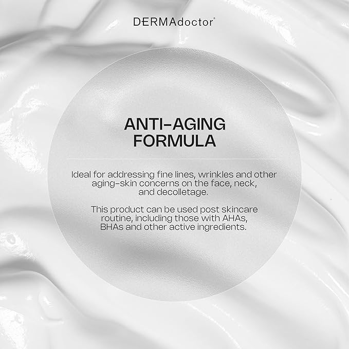 DERMAdoctor Face Cream Anti Aging for Fine Lines, Hydrating Squalane Moisturizer, Rejuvenating Ceramide Serum, Dermatologist Formulated Wrinkle Cream for Women, Peptide Moisturizer for Face – 1.7 oz