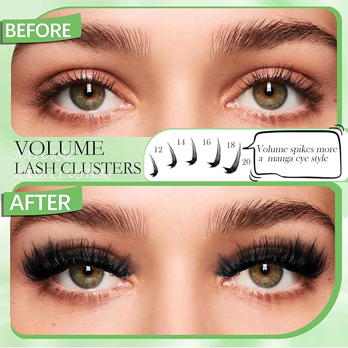 6 Box Mix Lashes Clusters Kit Gift Packs 1686Pcs with 2X Bond&Seal Volume Mega/Bottom Soft Extension False Eyelash D Curl Wispy Natural DIY Individual Fake Eyelashes for Beginners Bulk Pack