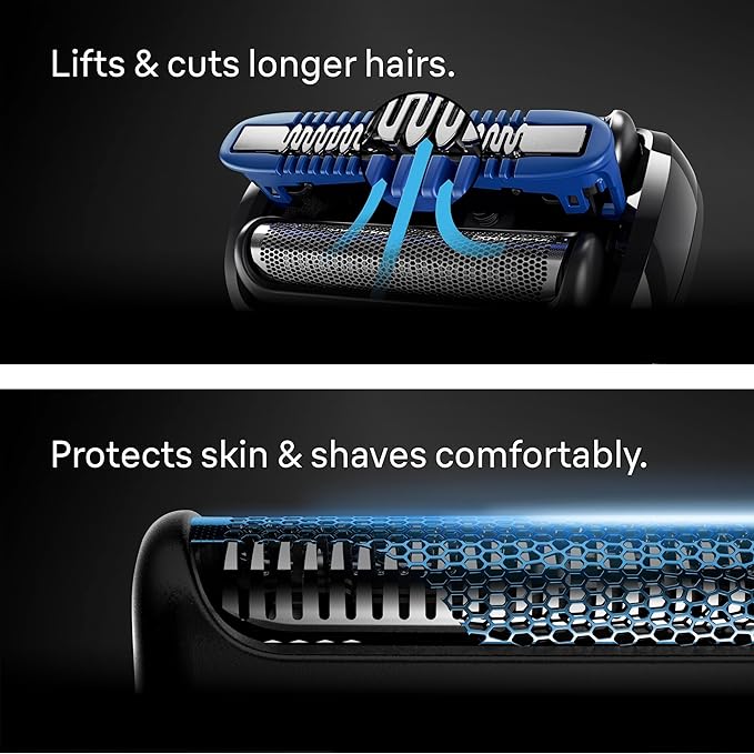 Braun Electric Razor for Men Series 6 with Precision Trimmer, Extra Shaver Head, 4-in-1 Clean & Charge Center, Travel Case, S6 6177ps