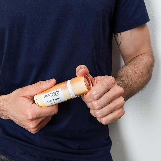Natural Deodorant (Community Goods Deodorant, 72 Hour Odor Control | For Men and Women | Aluminum-Free, Paraben-Free, Phthalate-Free, Plastic-Free | Baking Soda, Tapioca, Vitamin E | Citrus + Cedar)
