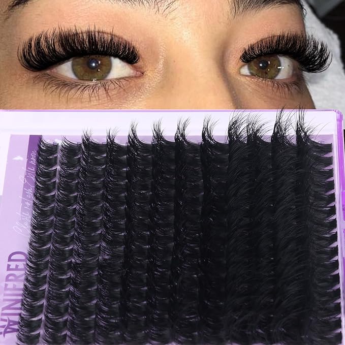 Winifred Lash Clusters Eyelash Extension Thick Volume Individual Lashes 100D Lash Extension 18mm D Curvature Clusters Lashes Mink Lash Cluster DIY Extension Eyelash (180pcs)