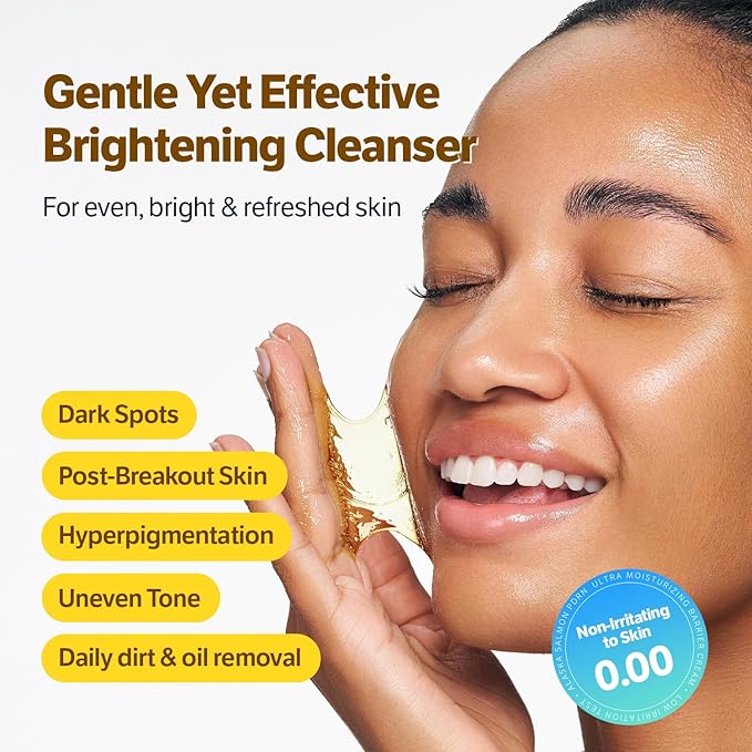 SUNGBOON EDITOR Kojic Turmeric Capsule Brightening Cleanser for Uneven Spots, Acne-prone Skin & Blackhead | Low pH Gentle Gel Face Wash | Encapsulated Kojic Acid & Niacinamide | Korean Skincare