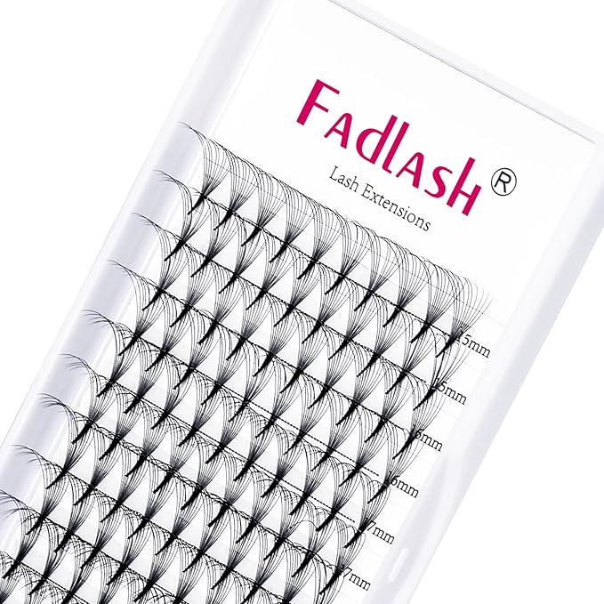 C Curl Volume Eyelash Extensions 10D 0.07 15-20mm Mixed Tray Premade Fans Pointed Base Middle Stem