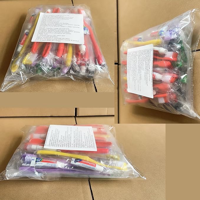 20pcs Disposable Toothbrushes with Toothpaste,Single Use Toothbrush with Toothpaste Individually Wrapped Disposable Travel Toothbrushes Kit Bulk for Homeless,Hotel,Guests(5 Colors)