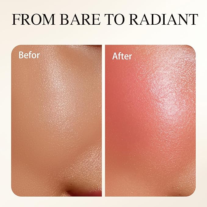 PHOFAY Luminous Blush Powder-Multi-Use Formula,Ultra-Fine & Smooth,2-in-1 Baked Blush Highlighting Powder Blush Buildable Face Makeup Shimmer Finish,Long-Lasting Wear with Natural Luminous Glow (05#)