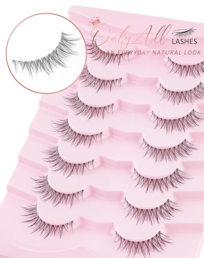 Onlyall Natural False Lashes Wispy Fake Eyelashes 7 Pairs B91