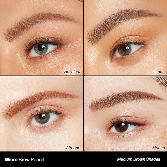 Morphe Micro Dual Eyebrow Pencil - Dual-Ended Brow Pencil Featuring a Retractable, Ultra-Precise, Pointed Tip - Richly Pigmented, Smooth-Gliding, Long-Lasting Wax Formula - Hazelnut (0.003 oz)