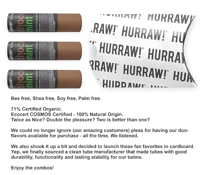 Hurraw! Chocolate & Mint Lip Balm,