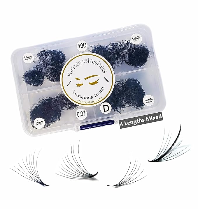 1000 Premade volume fans Mixed 4 lengths 9-12 | 11-14 | 13-16 CC, D Curl Wispy Handmade eyelash extensions supplies Russian volume lash promade fan 4D 5D 6D 10D (11mm - 14mm, 10D - 0.07 - CC)