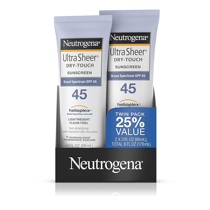 Neutrogena Ultra Sheer Dry-Touch Sunscreen SPF 45, 3 oz (Pack of 2)