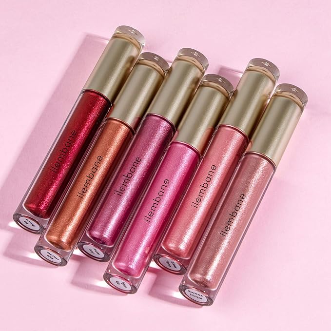 ilembane Metallic Liquid Lipstick Nude Pink – High Pigment Long-Lasting Waterproof Lip Gloss with Metallic Finish, Smudge-Proof, Non-Sticky, Lightweight Lip Makeup for Party & Daily Wear (Sweet Hope)