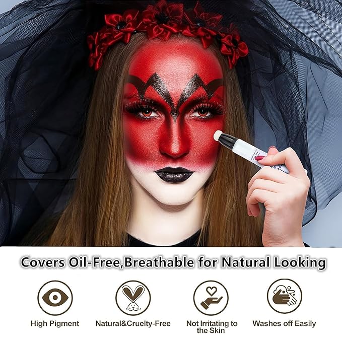 Go Ho Pastel Yellow Face Paint Stick(0.85oz),Water Based Cream Yellow Body Paint Washable with Cushion Applicator Spong Tip Easy-to-use,Halloween Cosplay SFX Minions Makeup