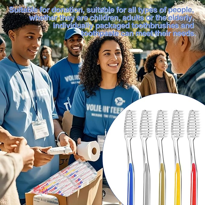 Disposable Toothbrushes with Toothpaste (5 Colors) (500)