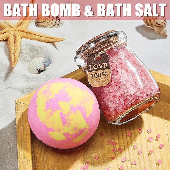 Birthday Gifts for Women Friendship, Rose Relaxing Spa Gifts Basket for Women Self Care Gifts, Thank You Gifts Bath Set Valentines Day Gifts for Mom Her Best Friend Wife Sister Coworker Nurse Teacher