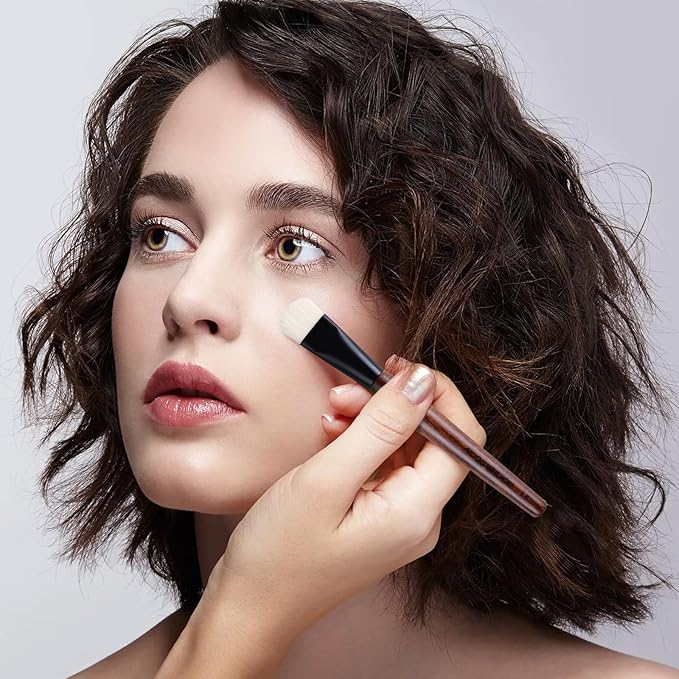 ACOSBRUOP Small Foundation Brush, Premium Soft Bristle Detail Primer Face Brush for Blending Foundation, Foundation Cream, Studio Quality Makeup Brush Tools