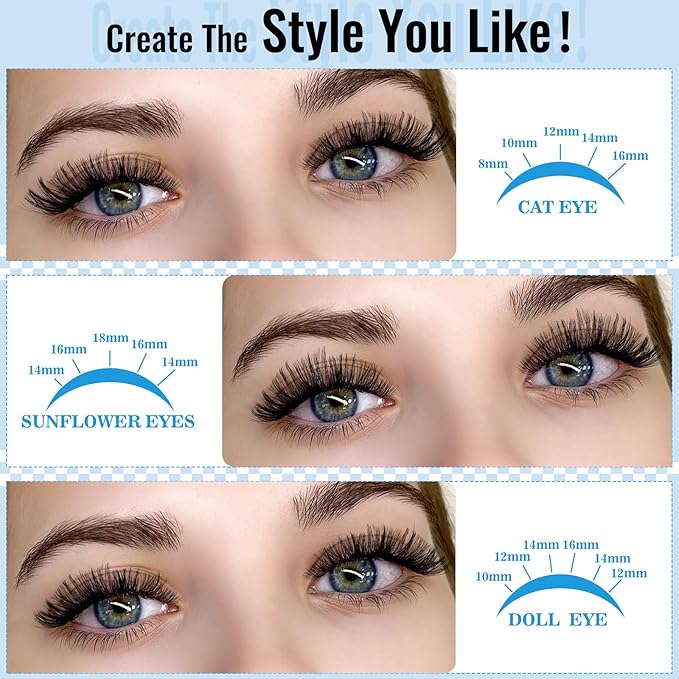Lash Clusters 144 Pcs Cluster Lashes Eyelash Clusters DIY Cluster Eyelash Extensions Individual Lashes Thin Band & Soft(Morning,D-8-18mix)