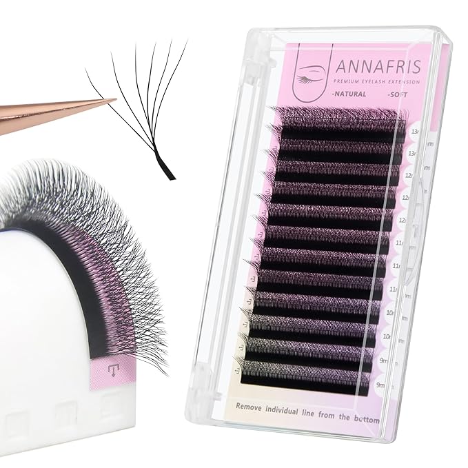 6D Premade Fan W Shape Eyelash Extensions 0.07 C Curl 9mm Volume Self Fanning False Lashes Makeup Supplies Professional Use Lash Extension(0.07 C, 9mm)