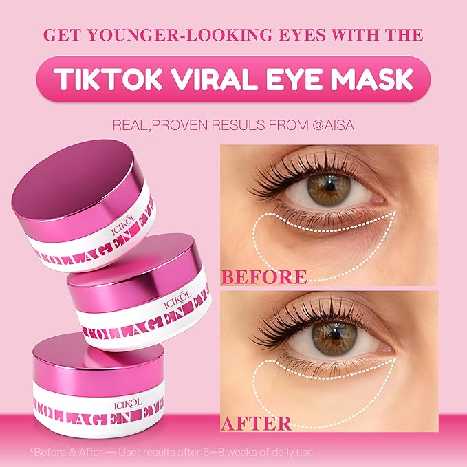 ICIKOL Under Eye Patches with Collagen, Eye Patches for Puffy Eyes and Dark Circles, Glowing - Deep Hydrating Hydrogel Eye Mask for Wrinkles, Fine Lines, Gifts for Women - Skin Care, 30 Pairs (White)