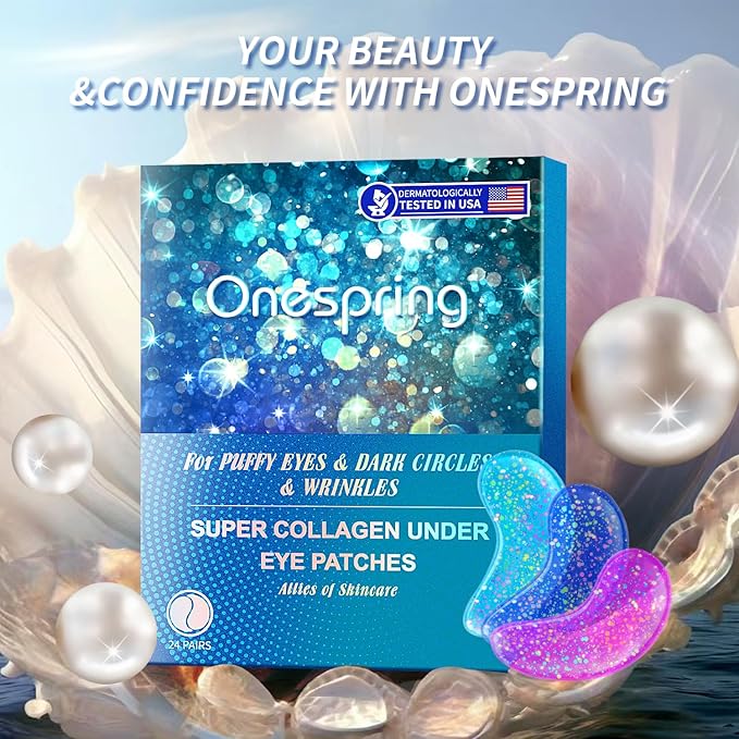 Onespring Eye Masks (48 Pairs) - Bachelorette Party Favors, Collagen Under Eye Patches for Puffy Eyes, Fine Lines and Dark Circles, Spa Party, Bridesmaid, Birthday Gifts for Her