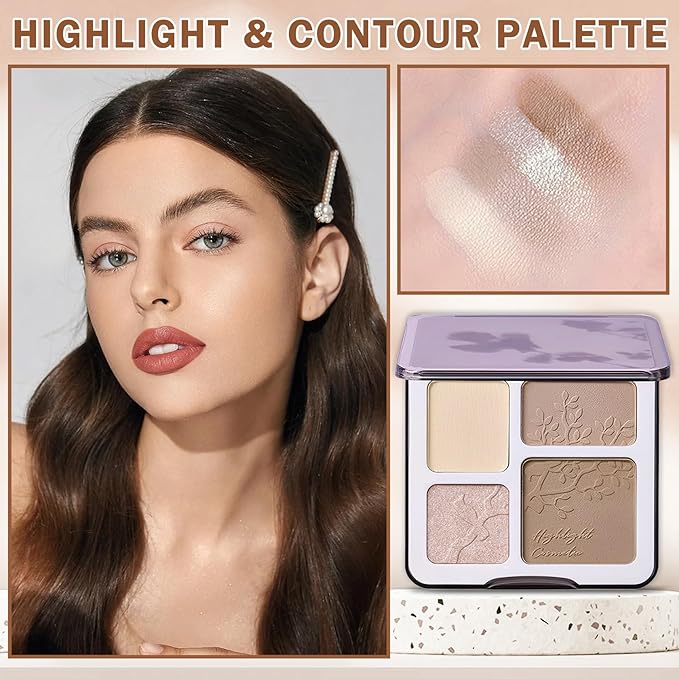 Contour Powder Highlighter Powder Contour Palette,2 In 1 Palette,Face