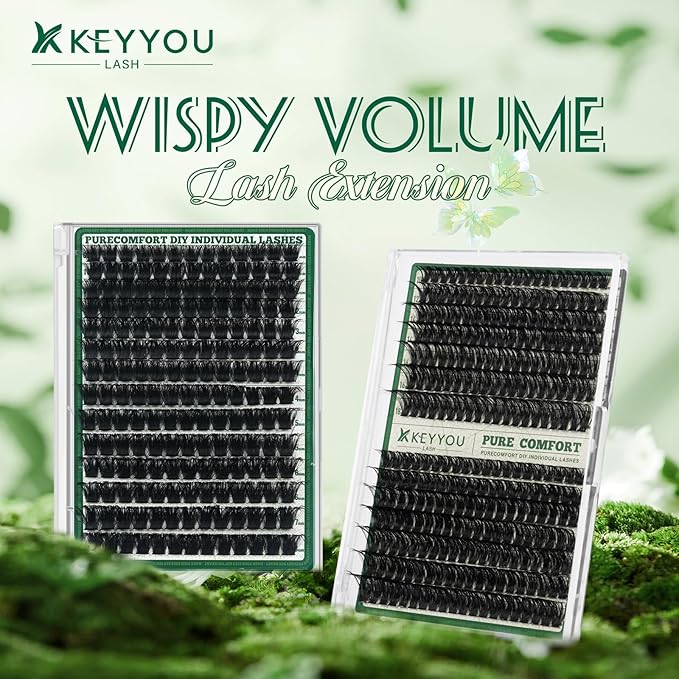 KEYYOULash Clusters 280Pcs Eyelash Clusters 80D&100D D Curl Clusters Lashes Thick Volume Super Soft Wispy DIY Eyelash Extension at Home(80D+100D-10-18MIX)