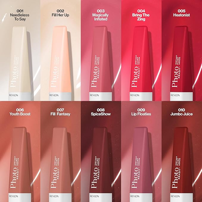 REVLON PhotoReady Instant Plump Serum, Plumping Gloss, Hydrating, Non-Sticky & High Shine Finish, 003 Magically Inflated, 0.25 fl oz