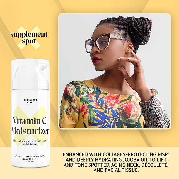 Antioxidant C Moisturizer - Revitalizing Vitamin Lotion w/Vitamin E Oil & Jojoba Oil – Vitamin Face Moisturizer For Fine Lines & Wrinkles - Suitable For All Skin Types