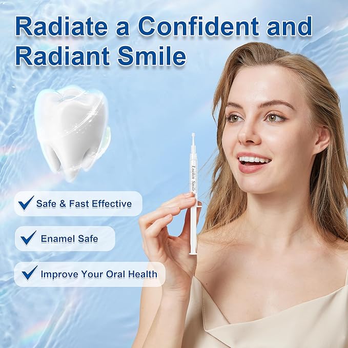 LUCKIN SMILE 10-Pack 44% Teeth Whitening Gel Refills, 44% Carbamide Peroxide Gel, Sensitive Teeth Whitening, 3ML Whitening Gel Syringes for Teeth Whitening Kits Trays, 60 Whitening Treatments