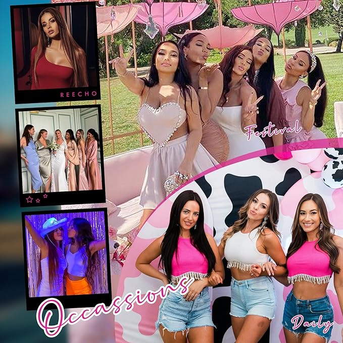 REECHO 28" Straight Long 4 PCS Set Thick Clip in on Hair Extensions -Light Blonde