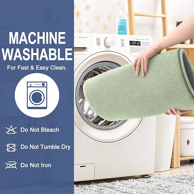 OLANLY Toilet Rugs U-Shaped 24x20, Extra Soft Absorbent Thick Memory Foam Contour Bathroom Rugs, Dry Quickly, Machine Washable, Non-Slip Toilet Bath Mat, Home Decor Accessories, Sage Green
