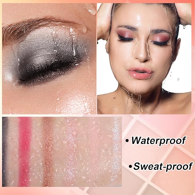 Boobeen 9 Colors Eyeshadow Palette - Matte and Shimmer Makeup, Highly Pigmented Creamy Eye Shadow Powder, Create a Neutral Eye Look, Long Wearing，Easy to Build Dramatic Glamour Looks