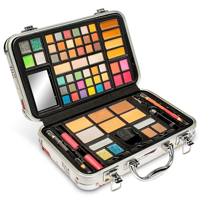 Vokai Makeup Kit Gift Set - 41 Eye Shadows, 7 Body Glitters, 1 Lip Liner Pencil, 1 Lipsticks, 4 Blushs, Eye liner pencil, 5 Concealers, 2 Lip Gloss, 5 Bronzers, Mirror