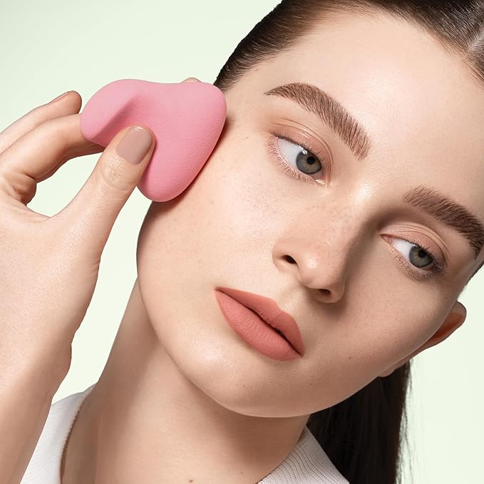 Strokes Beauty Lab Original Beauty Blender Makeup Sponge Applicator for Powder, Cream & Liquid, Beauty Tools Puff, Streak Free Application, Vegan, Cruelty Free Made in USA, Pink (3 Pieces)